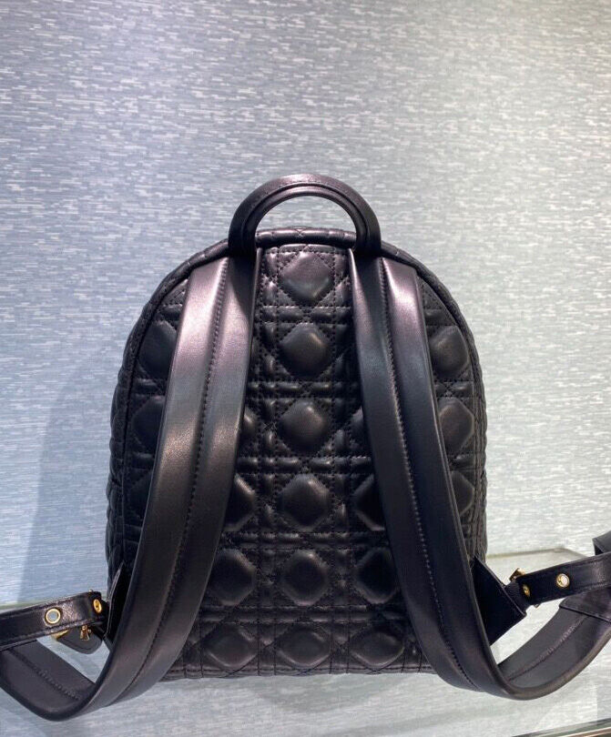 Christian Dior Small Dior Lambskin Backpack Black